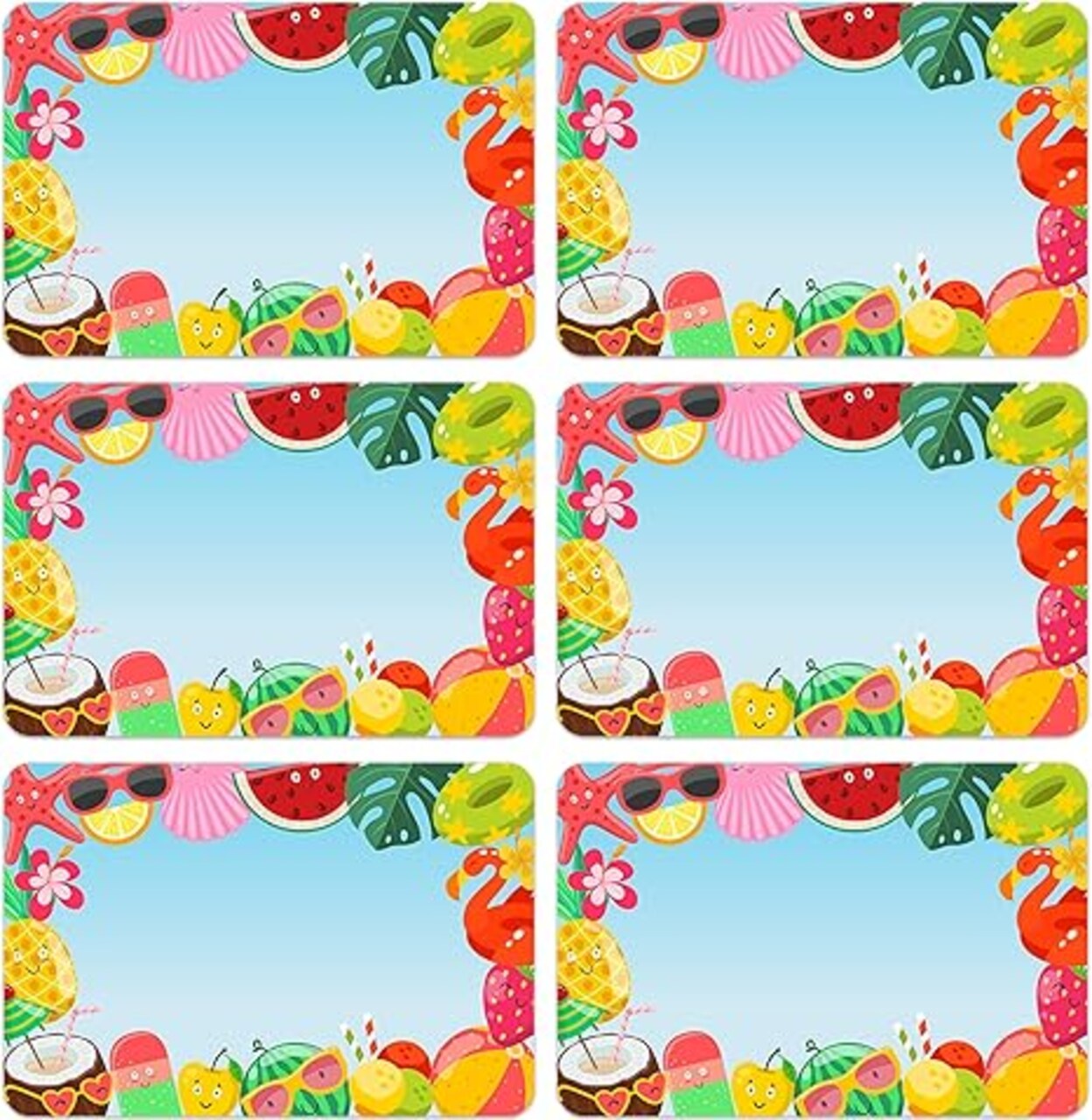 180 PCS Summer Name Tags Stickers, Cute Watermelon Ice Cream Gift Labels, Self-Adhesive Summer Theme Name Tag Stickers for Gifts, Classroom, Party, Teachers, School Supplies